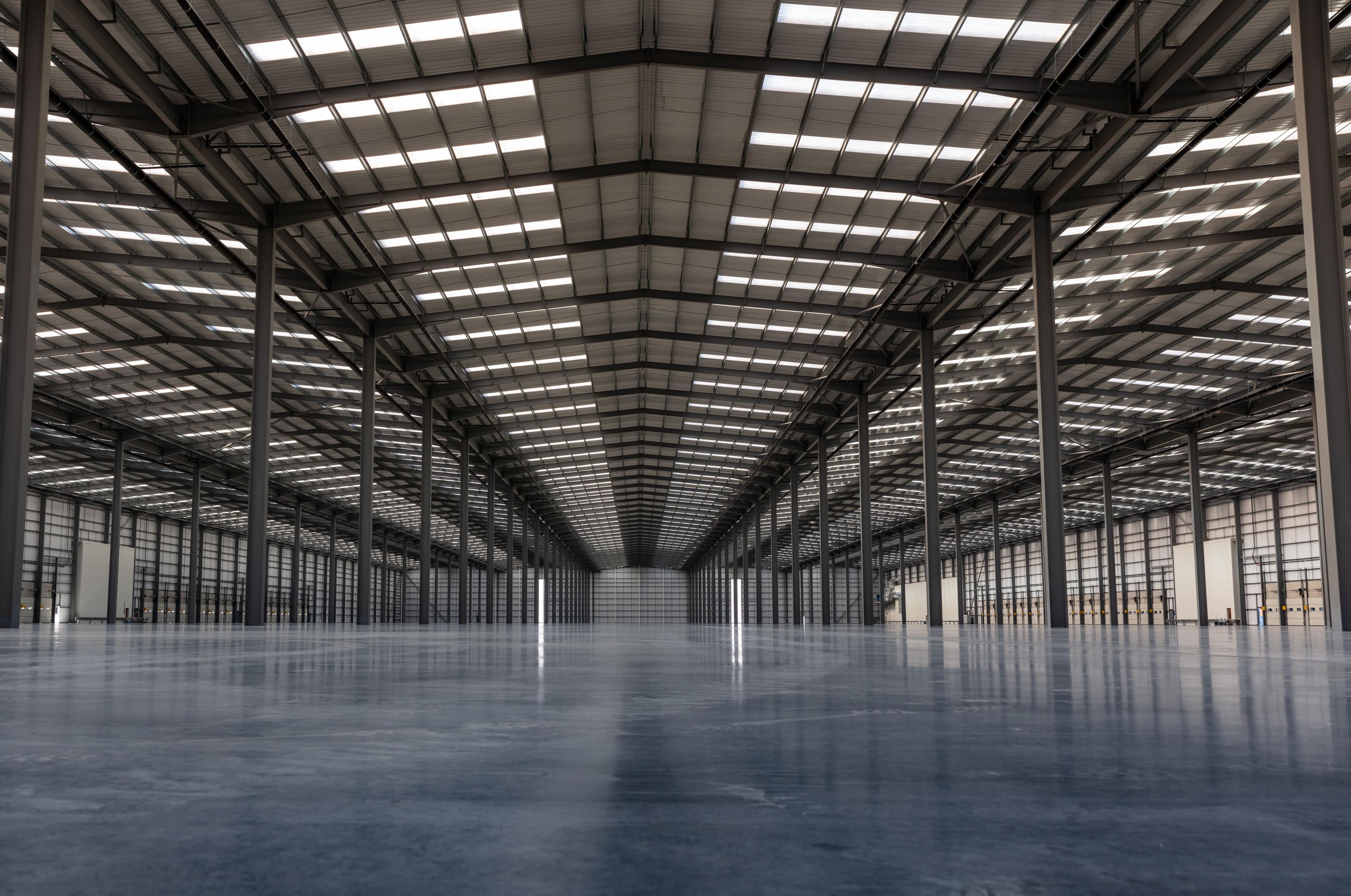 The interior of a warehouse